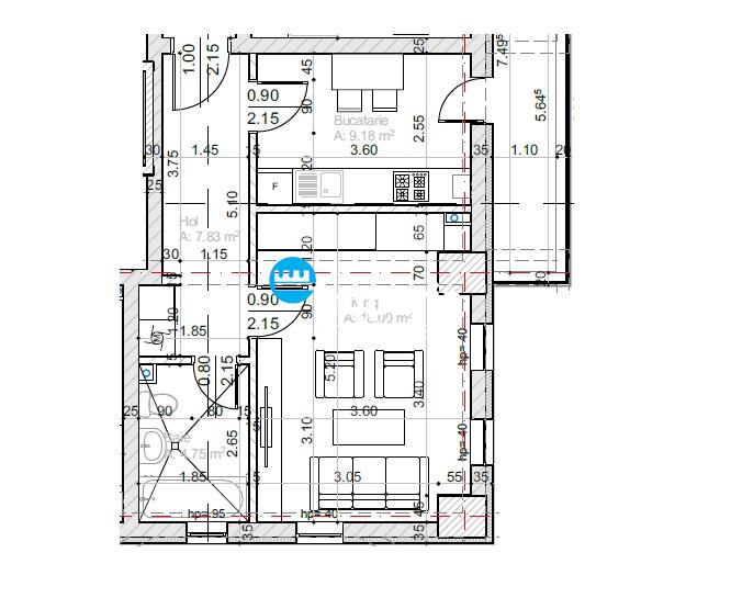 Proiect Nou  Nicolina Bulevard, Apartament 1 camera decomandat!