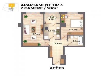 Apartament cu 2 camere, de vanzare, Bloc Nou, zona NicolinaRond Vechi