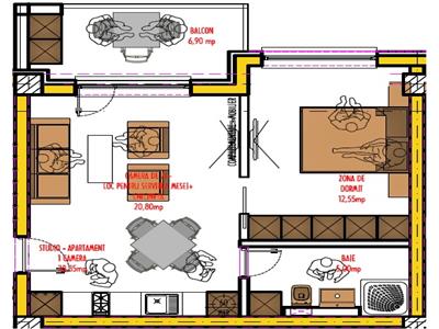 Apartament de vanzare 2 camere openspace, bloc nou,zona rond Pacurari