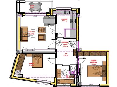 Apartament de vanzare,3 camere decomandat,etaj 1, bloc nou,zona rond Pacurari