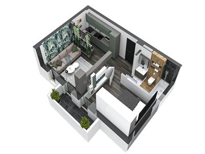 Apartament de vanzare,1 camera cu terasa, bloc nou, Pacurari Kaufland