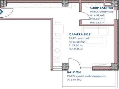 Apartament de vanzare 1 camera openspace, 35 mp, bloc nou, Pacurari Rediu