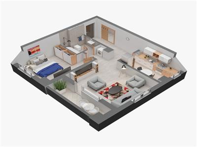 Apartament 2 camere, decomandat, de vanzare, Dacia, bloc nou