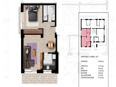 Apartament 2 cam, Barnova, 73.000 euro