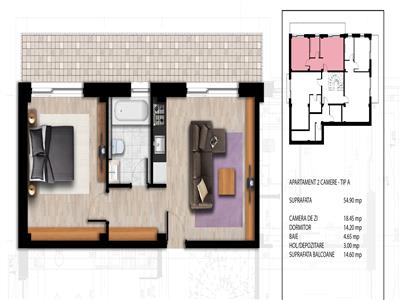 Apartament 2 cam, Barnova, 73.000 euro