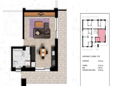 apartament 1 camera, barnova, 50000 euro Iasi