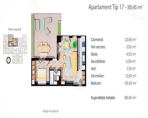 Apartament Deosebit, 2 camere+terasa Bloc Nou