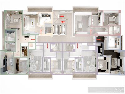 Apartament 1 camera decomandata, Bloc nou  Continental