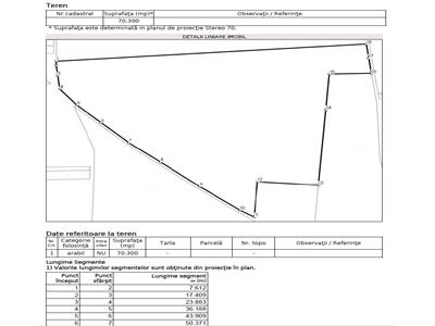 Teren de vanzare, suprafata 9H, zona Letcani