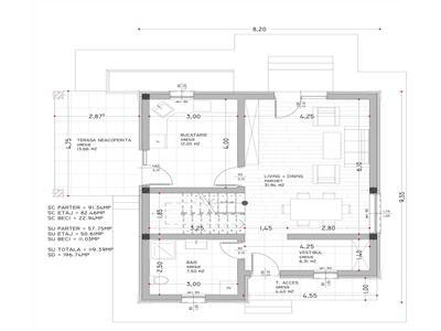 Vila P+E 120 mp, beci,  400 teren, 5 drumuri, Valea Adanca