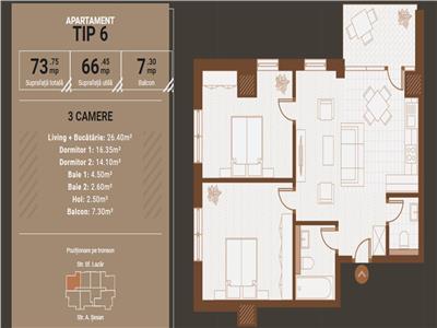 Proiect deosebit! ap 3 camere ULTRACENTRAL! langa PALAS