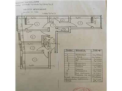 Apartament cu 4 camere, decomandat, 87mp, 2 bai, Galata
