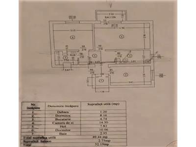 Apartament cu 3 camere, decomandat, 52mp, Alexandru cel Bun