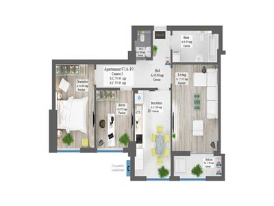 Proiect Nou, apartamente 3 camere, 2 bai, Plata si in Rate!