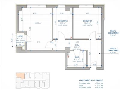 Proiect NOU  ap. 2 camere Decomandat, Nicolina  CUG