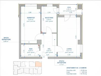 Proiect NOU  ap. 2 camere Decomandat, Nicolina  CUG