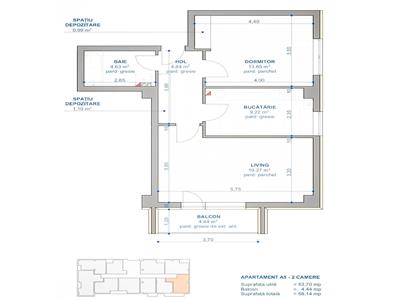 Proiect NOU  ap. 2 camere Decomandat, Nicolina  CUG