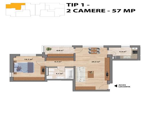 Apartamente noi, 2 camere NicolinaCUG,  Tudor Neculai