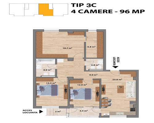 Apartamente spatioase, 4 camere, Nicolina  CUG