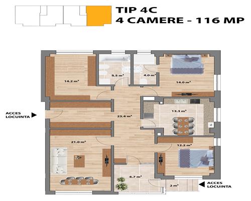 Apartamente spatioase, 4 camere, Nicolina  CUG