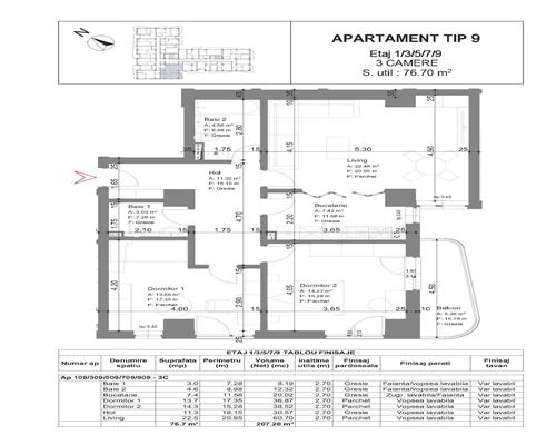 Apartament 3 cam, openspace, 82.06 mp, de vanzare,bloc nou in zona Galata, (Arcadia)