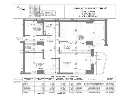 Apartament 3 cam, openspace, 87.86 mp, de vanzare,bloc nou in zona Galata, (Arcadia)