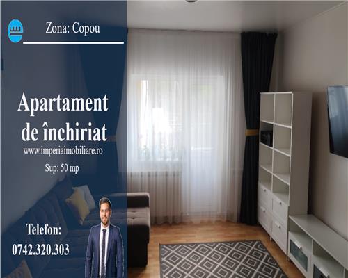 Inchiriez apartament 2 camere, decomandat, Zona Copou - Parc Copou
