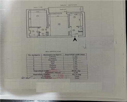 Apartament 2 cam, semi  decomandat, de vanzare in zona Tatarasi  Ciurchi