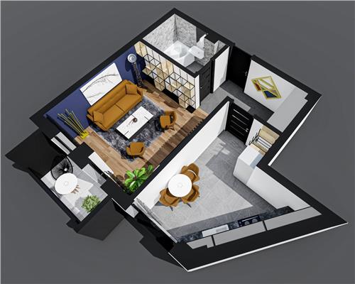 Apartament 1 cam D, Bl nou, 42 mp