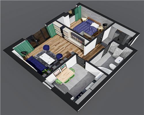 Apartament 1 cam D, Bl nou, 42 mp