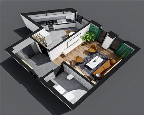 Apartament 1 cam D, Bl nou, 42 mp