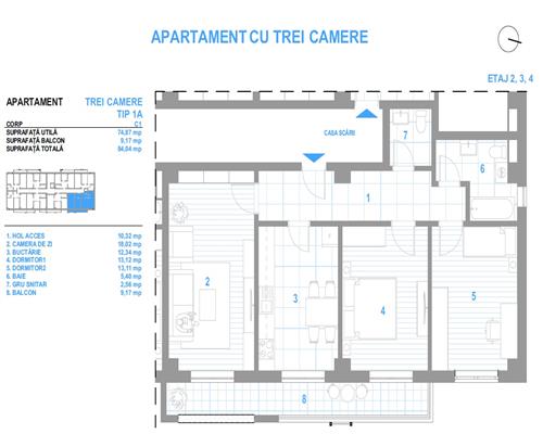 Direct Dezvoltator! Ap 3 cam, finalizat si intabulat! Bucium